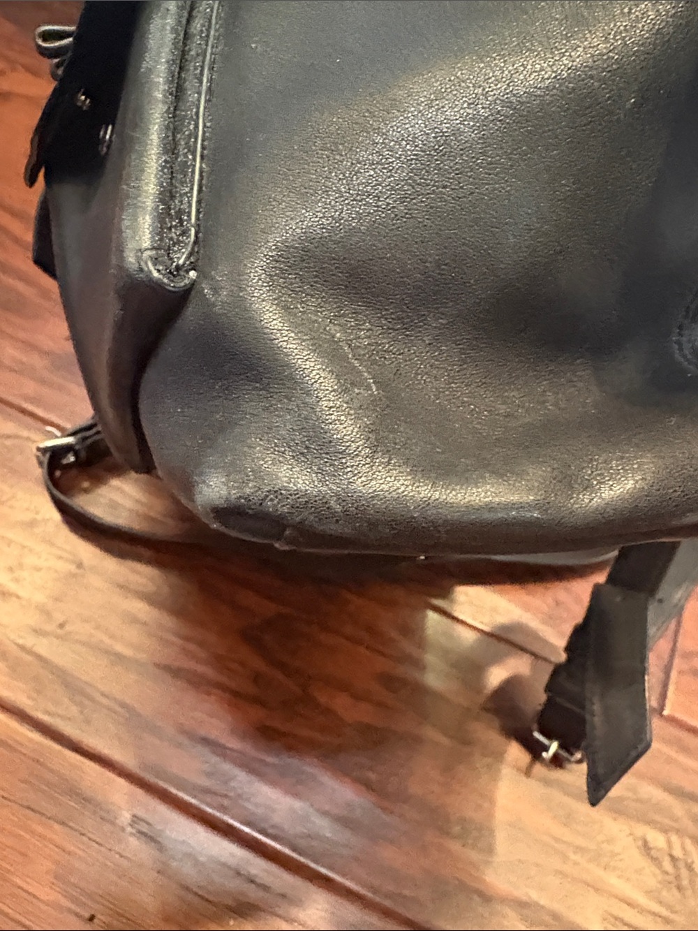 All Saints Black Leather Backpack with Front Pockets - Picture 8 of 9